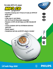 Philips EXP301/00 Specifications