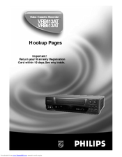 Philips VRB613AT99 Hookup Pages
