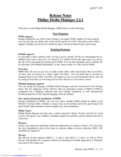 Philips MCW770 Release Notes