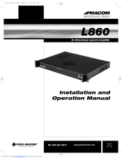 Pico Macom L860 Installation And Operation Manual