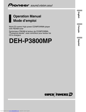 Pioneer DEH-P3800MP - Radio / CD Operation Manual