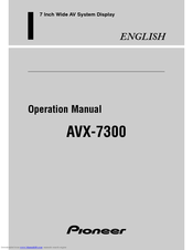 Pioneer AVX-7300 Operation Manual