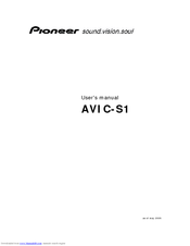 Pioneer AVIC-S1 User Manual