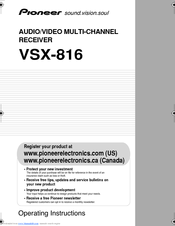 Pioneer THE PERFECT VISION VSX-816 Operating Instructions Manual