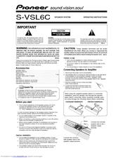 Pioneer S-VSL6C Operating Instructions