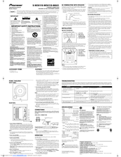 Pioneer SW501 - Powered Subwoofer Operating Instructions