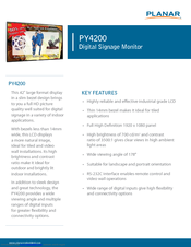 Planar PY4200 Specifications