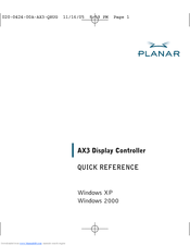 Planar AX3 Quick Reference