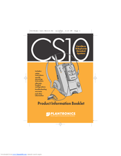 Plantronics CS10 Operating Instructions Manual