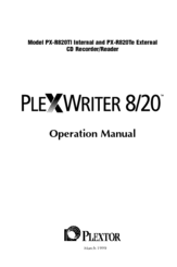 Plextor PX-R820Te Operation Manual