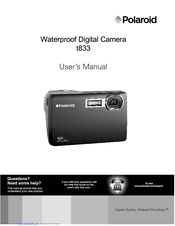 Polaroid T833 - Digital Camera - Compact User Manual