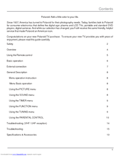 Polaroid TTX-141 Operation Instruction Manual