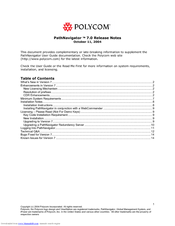 Polycom PathNavigator 7.0 Release Note