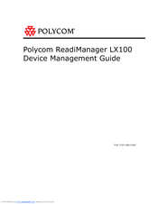 Polycom ReadiManagerLX100 Management Manual