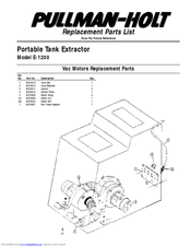 Pullman Holt E1200 Replacement Parts List