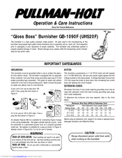 Pullman Holt Gloss Boss GB-1090F Operation & Care Instructions