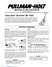 Pullman Holt Gloss Boss GB-1500X Operation & Care Instructions