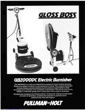 Pullman Holt Gloss Boss GB-2000DC Specifications