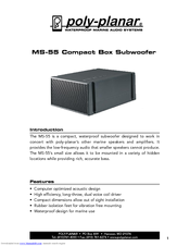 poly-planar MS-55 User Manual