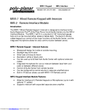 poly-planar MRR-7 User Manual