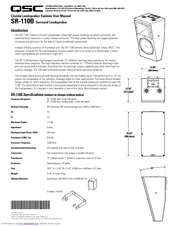 QSC SR-110B User Manual