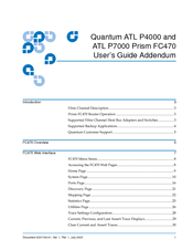 Quantum Prism FC470 User Manual Addendum