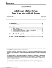 Quantum DLT 2700XT Supplementary Manual