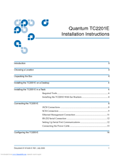 Quantum TC2201E Installation Instructions Manual