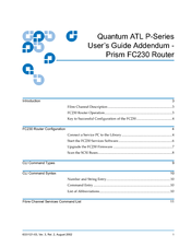 Quantum Prism FC230 User Manual Addendum