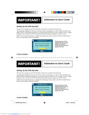 RCA DRC8320N Addendum To Users Manual