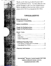RCA SystemLink CRCU100 Owner's Manual