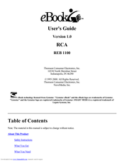 RCA Gemstar eBook REB1100 User Manual