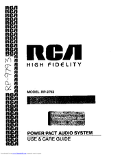 RCA RP-9793 Use And Care Manual