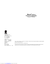 REVELL Ultima Voice2 Owner's Manual