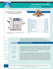 Ricoh C811DN - Aficio SP Color Laser Printer Test Report