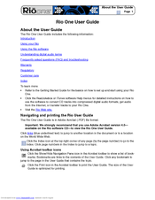 Sonic Blue Rio One User Manual