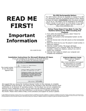 Rio S50 Important Information