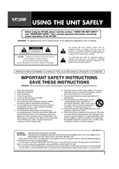 Roland VP-550 Important Safety Instructions