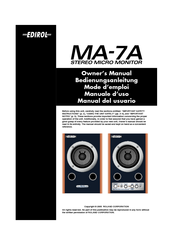 Edirol Cakewalk MA-7A Owner's Manual