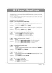 Roland CD-2 Errata