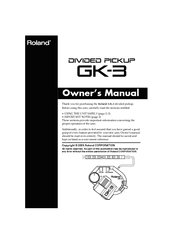 Roland GK-3B Owner's Manual