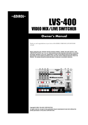 Edirol LVS-400 Owner's Manual