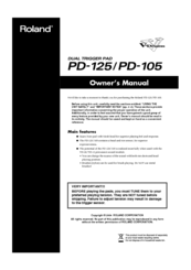 Roland PD-105 Owner's Manual