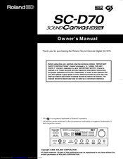 Roland Sound Canvas Digital SC-D70 Manuals | ManualsLib