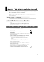Roland Digital Snake SO-AES4 Installation Manual