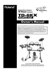 Roland V-Drums TD-6KX Owner's Manual