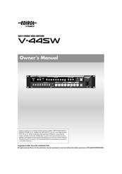 Edirol V-44SW Owner's Manual