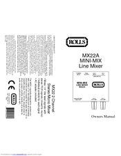 Rolls MINI-MIX MX22A Owner's Manual