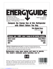 Roper RT18VKXSQ Energy Manual