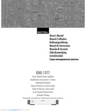 Rotel RMB-1077 Owner's Manual